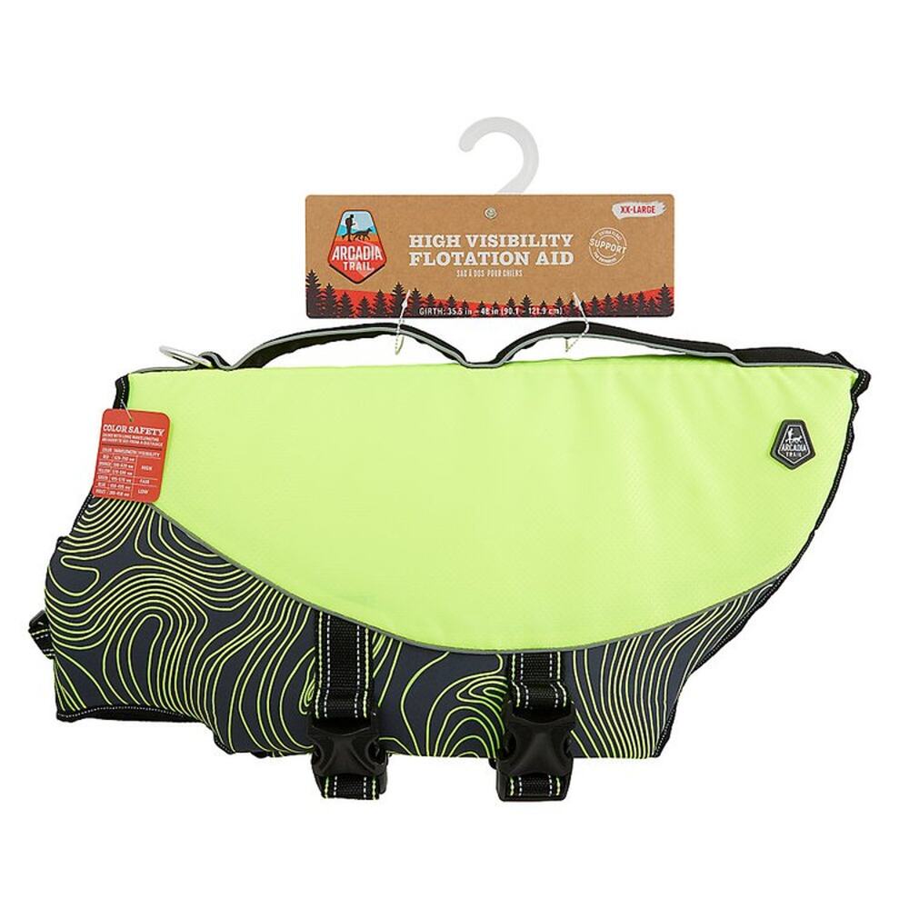Arcadia Trail Flotation Aid Dog Harness Size 2XL Swim Vest High Vis Yellow NWT - Picture 5 of 7